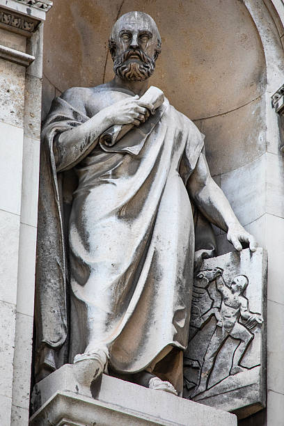 The imposing marble statue of Moses by Michelangelo, located in the church of San Pietro in Vincoli in Rome. This Renaissance masterpiece, originally created for the tomb of Pope Julius II, is renowned for its lifelike detail and dramatic expression.