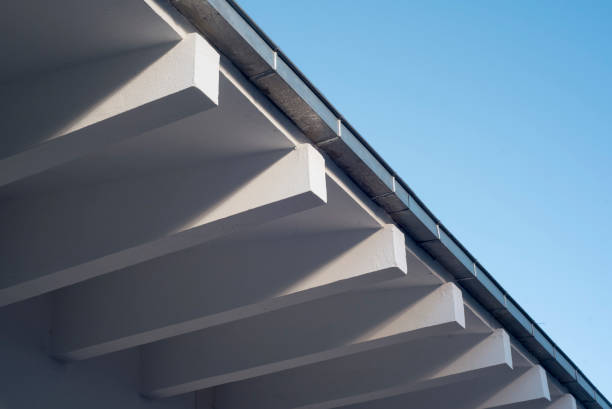 istock White beams in roof eave 2204927178