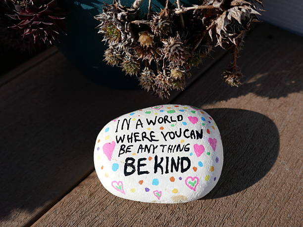istock Be kind kindness rock in front of succulent house plants 2204927885