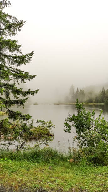 istock Fog rolling over mountain lake in high tatras, slovakia 2204931285