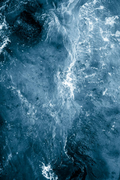 istock Blue Ocean Waves and White Foam Aerial View 2204936664