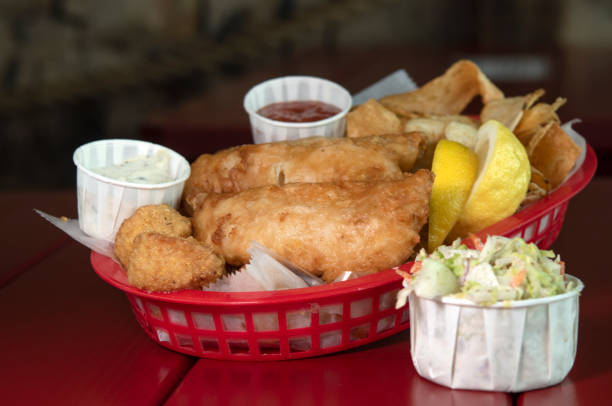 istock Fish Trio Basket with Coleslaw Table 2204939400