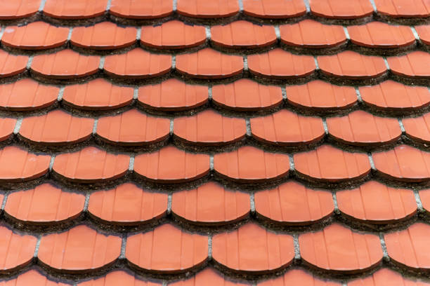 istock Brown ceramic tiles on the roof. 2204939960
