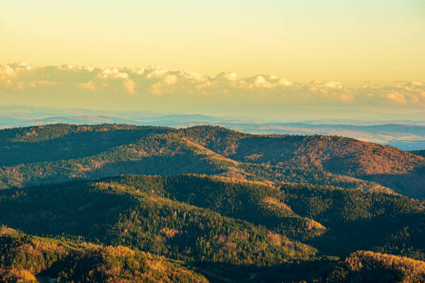 Panoramic view over the Schwaebische Alb. Landscape in Baden-Württemberg, Germany.