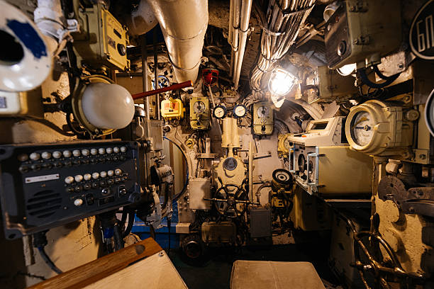 istock Inside old diesel military submarine 2204954025