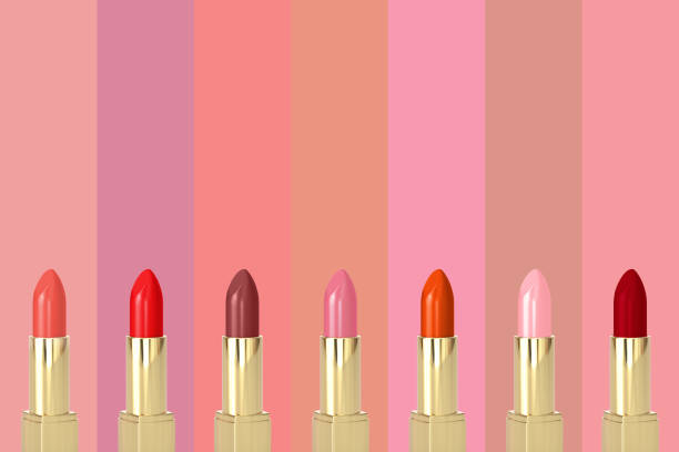 istock set Luxurious golden lipsticks scattered on light background, elegance and beauty in cosmetics, Beauty industry glamour, 3d render 2204961982