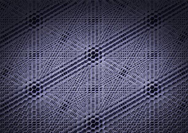 Illustration of a dark background with 3D patterns and effects