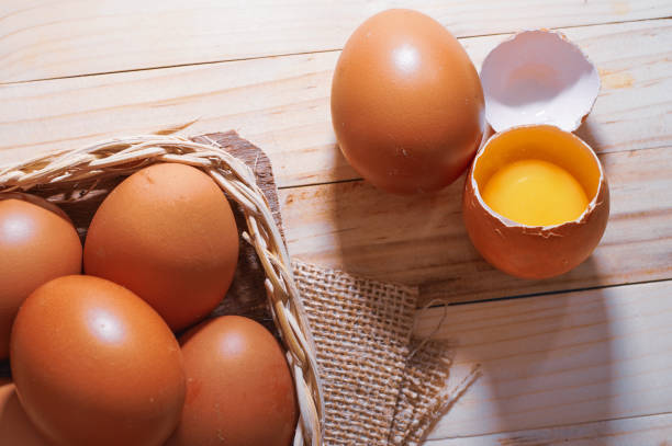 istock Raw Chicken Eggs in a Natural Arrangement 2204971753