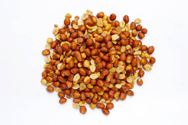 istock Red skin peanuts roasted salted, peanut snacks 2204975544