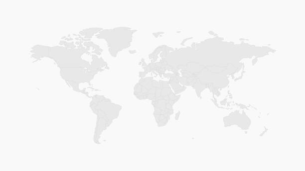 стокові ілюстрації на тему карта світу відтінки сірого. сірий силует виділений на білому фоні для макетів веб-сайтів, фону, освіти. подорожуйте по всьому світу. геогра� - карта світу