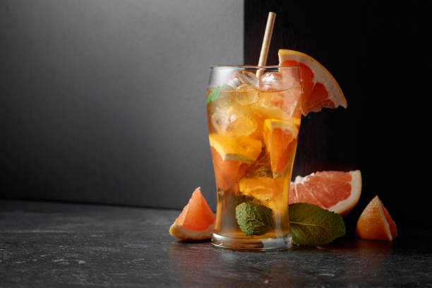 istock Hard seltzer or a summer refreshing drink with ice, mint, and grapefruit. 2204986884