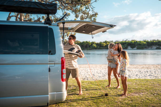 istock Young Family Preparing for Beach Day by Motorhome 2204989260