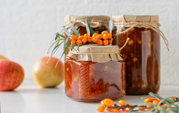 istock Artisan Seabuckthorn and Apple Preserves. Closeup. 2204992472