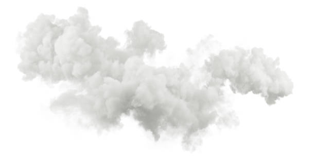 Isolated cloudy atmosphere relaxing shapes on white backgrounds 3d rendering