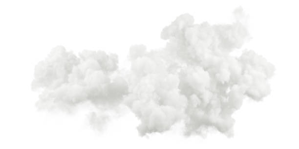 istock Soft clouds flowing free shapes isolated on white backgrounds 3d illustrations 2204994694