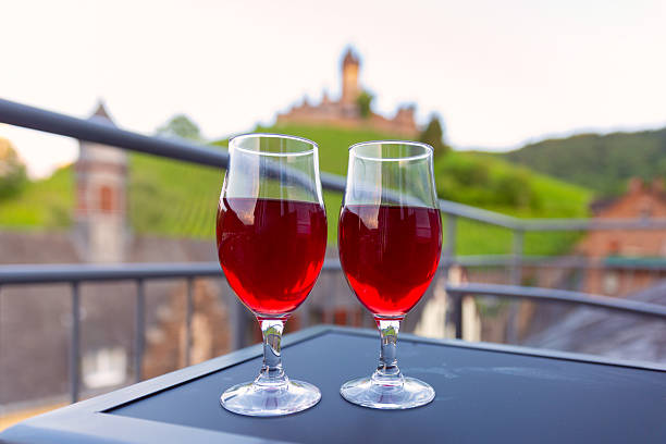 istock Two Glasses of Red Wine, Cochem, Germany 2204997012