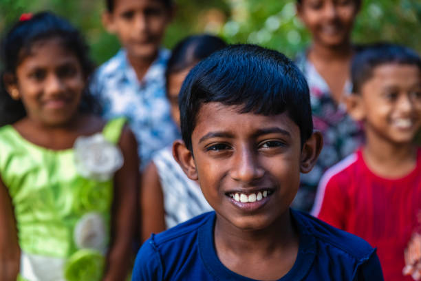 istock Group of happy kids, Sigiriya, Ceylon 2205002108