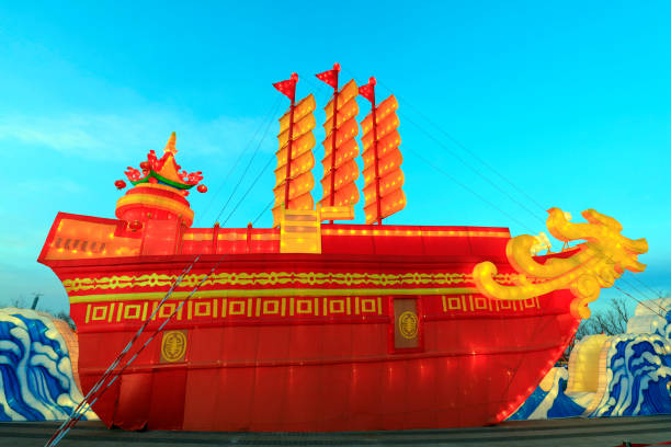 Luannan County - February 5, 2017: Chinese traditional festive lantern in the park, Luannan County, Hebei Province, China