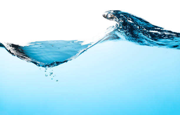 istock Water Wave. Air Bubbles Float Up in Water. Pure Drinking Water, Splashing. Blue Water Textured on White Background. 2205012724