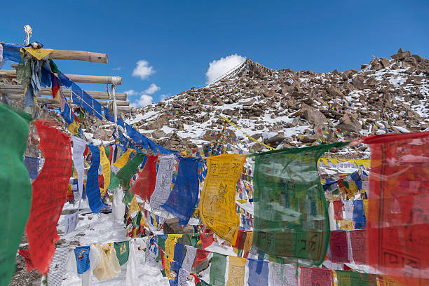 istock Tibetan prayer flags  Close view of prayers flags 2205018162