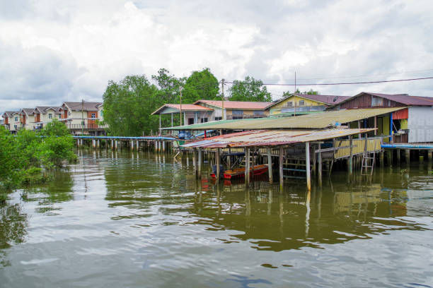 istock Floating houses on the Brunei River 2205026845