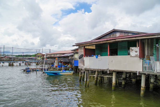 istock Floating houses on the Brunei River 2205026869