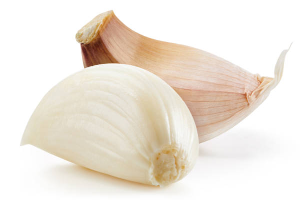 istock Fresh organic garlic isolated clipping path 2205028758