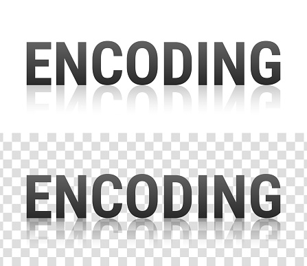 Encoding Text With Reflection On Transparent Background Stock ...