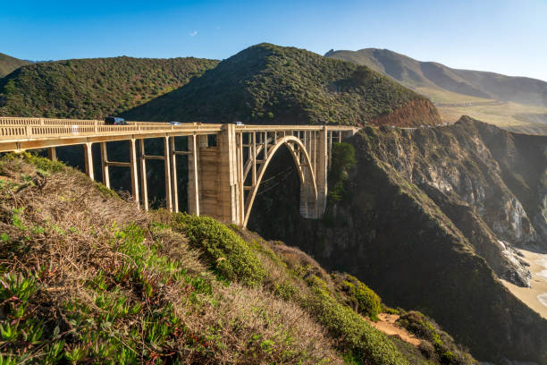 Summer Day at Big Sur with a View of the Bixby Caynon Bridge and Pacific Ocean