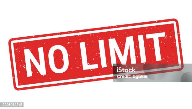 No Limit Red Rubber Stamp On White Background Stock Illustration - Download Image Now - At The Edge Of, Single Word, Speed Limit Sign