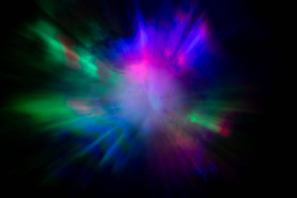 colorful fog in the dark