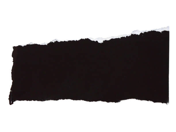istock Pieces of torn or cut black paper, design elements isolated on transparent background. 2205041817