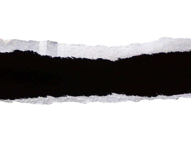 istock Pieces of torn or cut black paper, design elements isolated on transparent background. 2205041827