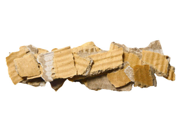 istock Pieces of torn or cut brown cardboard isolated design element on transparent background. 2205041857