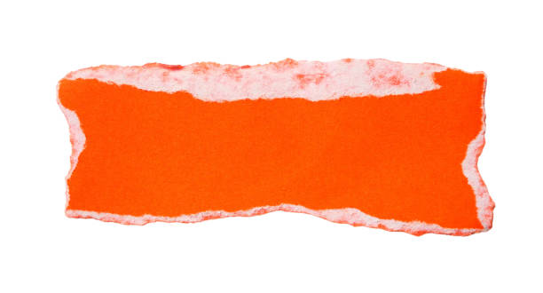 istock Pieces of torn or cut orange paper, design elements isolated on transparent background. 2205041904