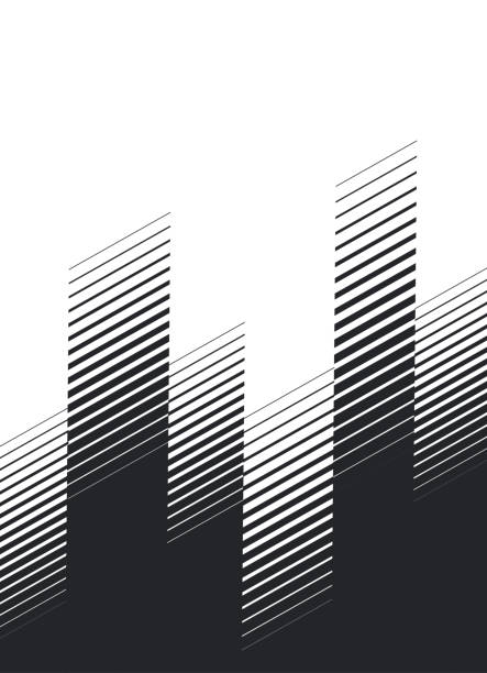 abstract black stripes transition to thin textured element background