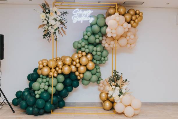 istock Elegant Birthday Balloon Arch 2205044667