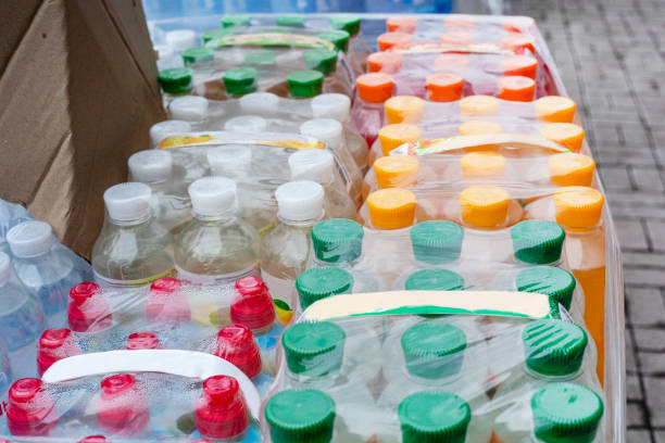 istock packed drinks in plastic bottles and wrapped in stretch film 2205045093
