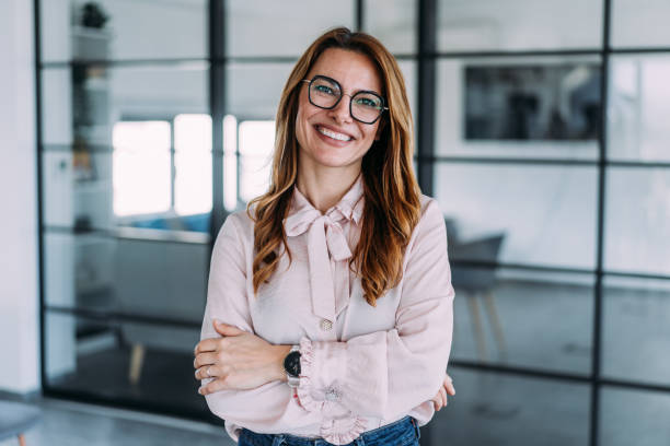 istock Confident businesswoman in modern office. 2205046294