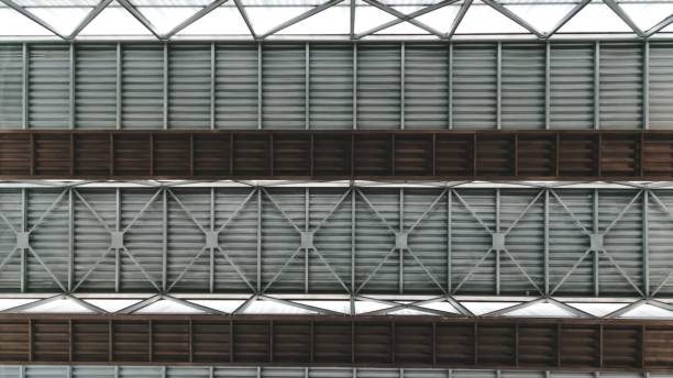 istock Industrial ceiling with metal beams 2205050152