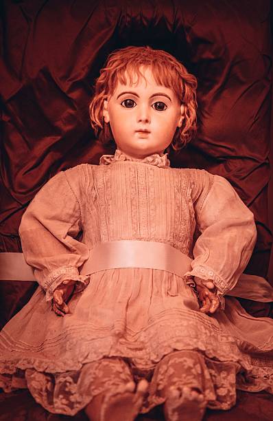 A vintage doll displayed in an English country house in Devon