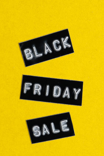istock Black Friday sale lettering on yellow background. Black Friday concept. 2205054980