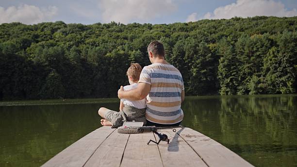 A Heartwarming Father and Son Bonding Experience by the Peaceful and Tranquil Lake