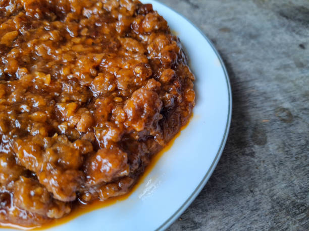 istock Tasty Fried Minced Beef Bolognese On A Plate. Food Menu. 2205059501