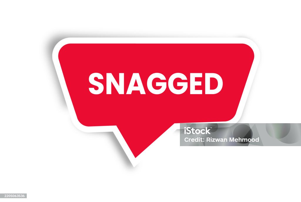 Snagged Example Snagged Snagged Sign Label Text Vector Stock Illustration - Download ...