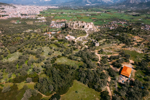 istock Aerial View Ancient Becin Castle 2205066459