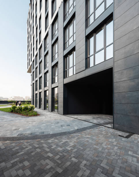 istock Parking garage entrance in modern office building. 2205067967