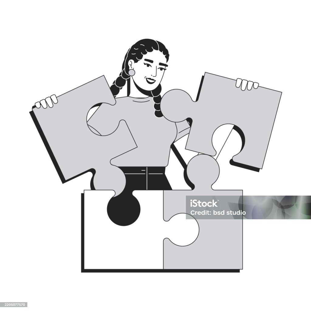 Problem Solving Line Conceptual Illustration Stock Illustration ...