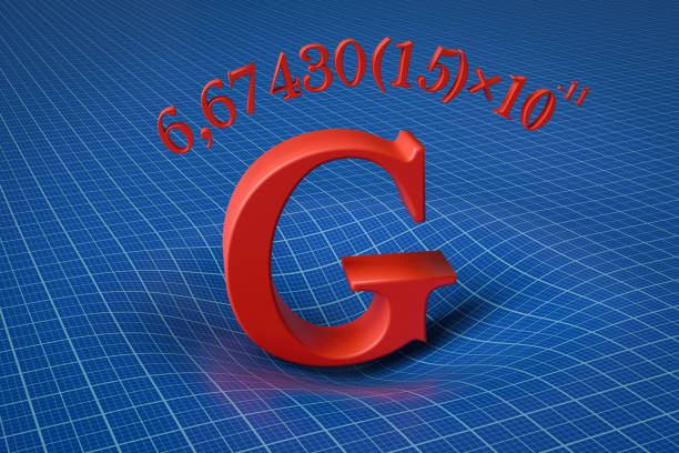 Gravitational constant or Newtonian constant of gravitation concept. 3d rendering