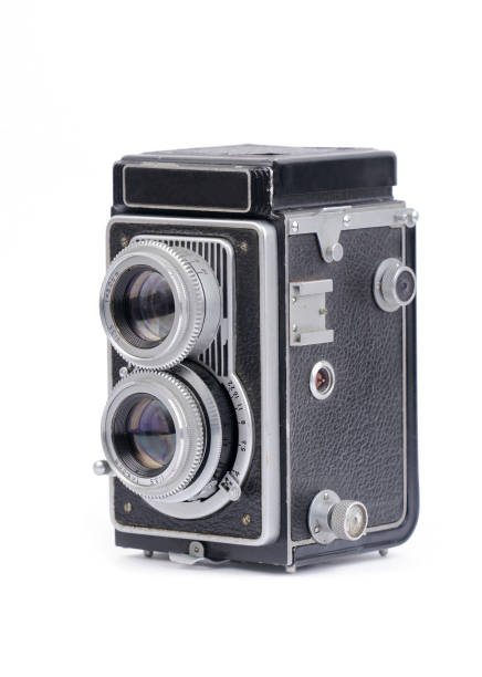 istock Twin Lens Reflex Cameras Isolated On White Background 2205083328